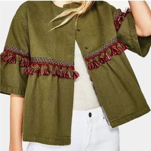 Zara Z1975 Denim cropped jacket - L